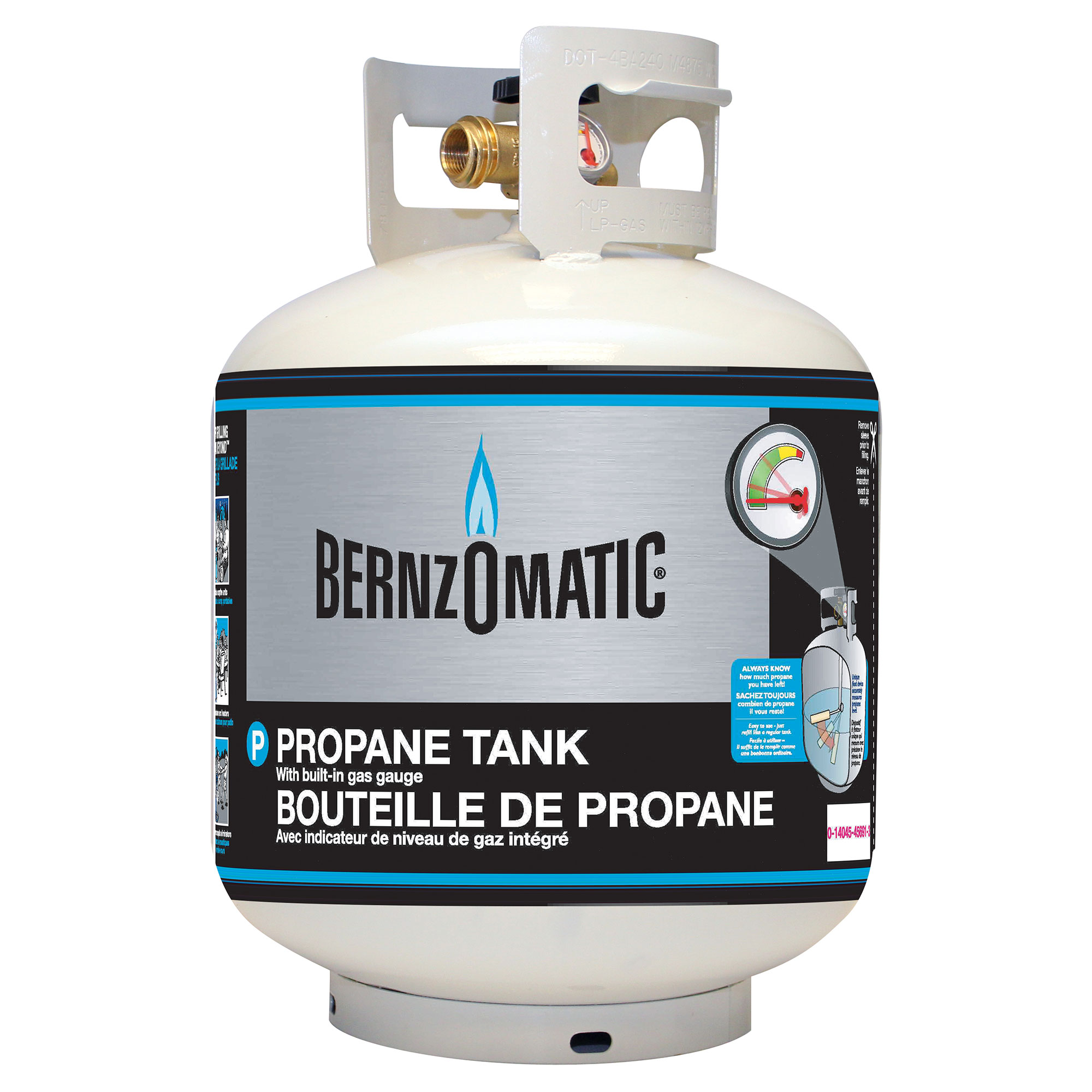 Bernzomatic 20 lb Steel Propane Cylinder/Tank With Gauge (Empty) 