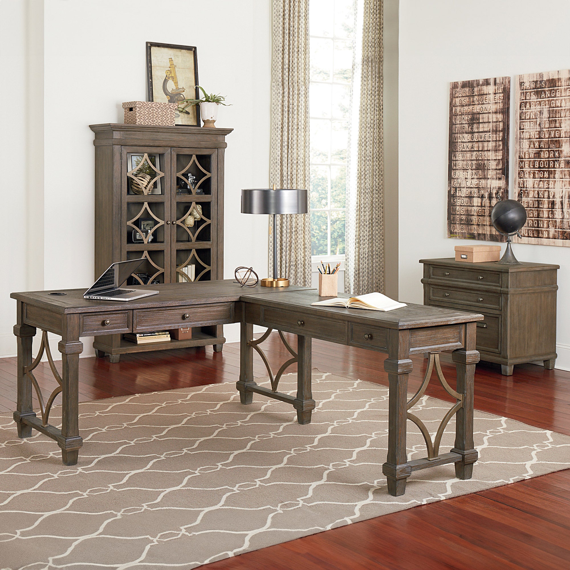 Campton Writing Desk with Return 3-piece Office Suite