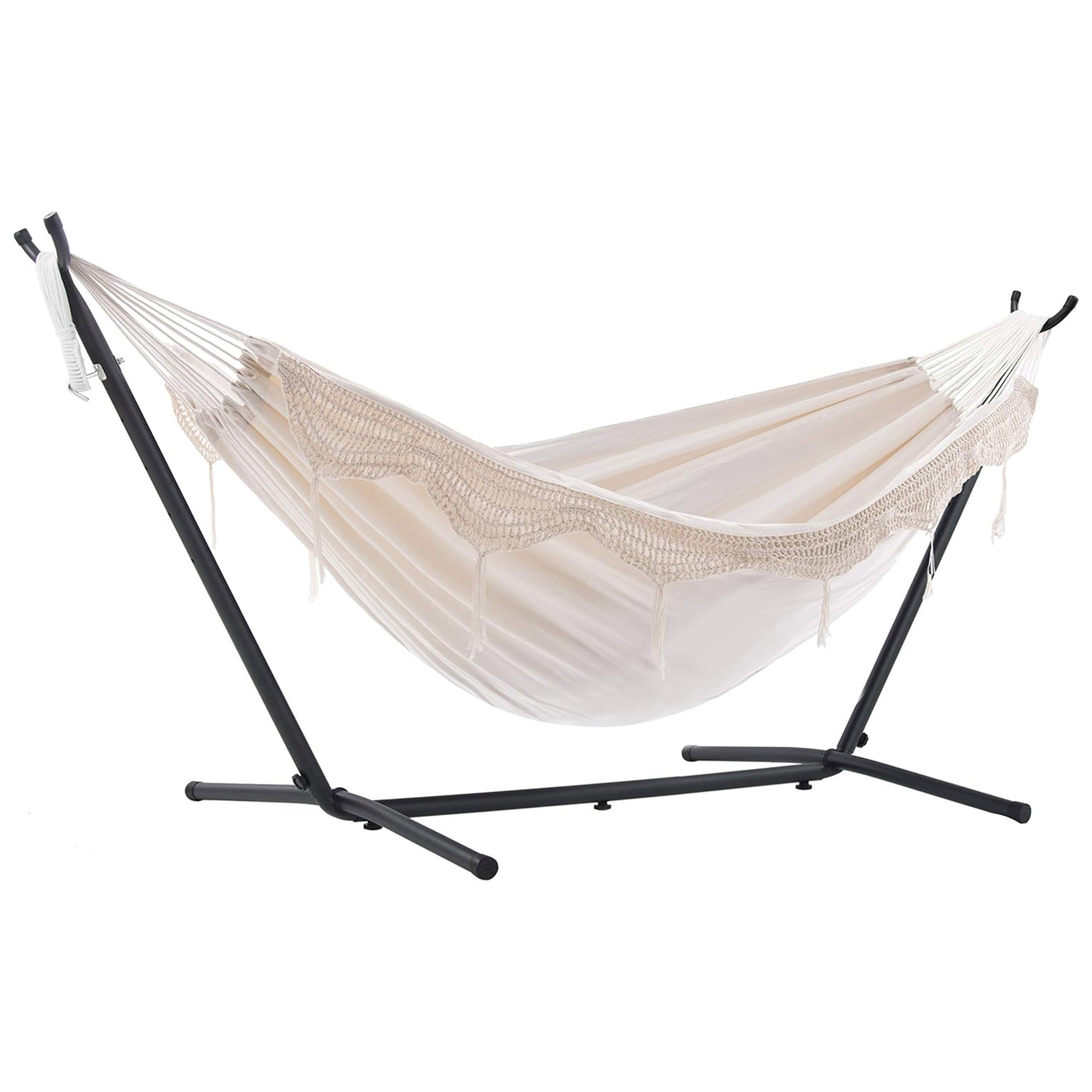 Vivere Cotton Hammock with Steel Frame and Premium Carry Bag (9 ft