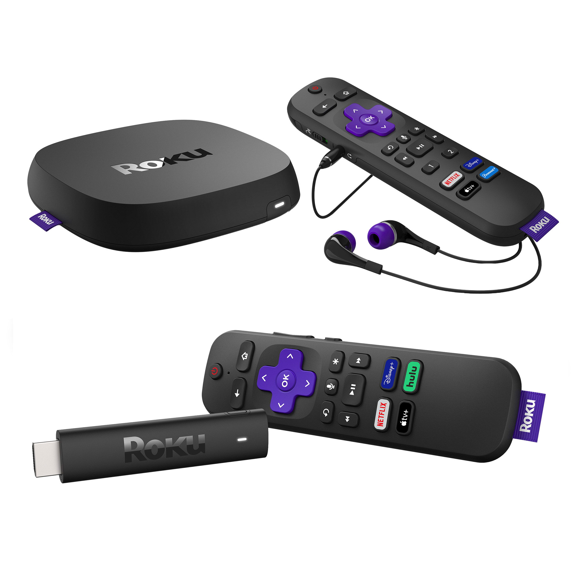 Roku Ultra 4K (2022) with Voice Remote Pro & Roku Stick 4K with Voice Remote
