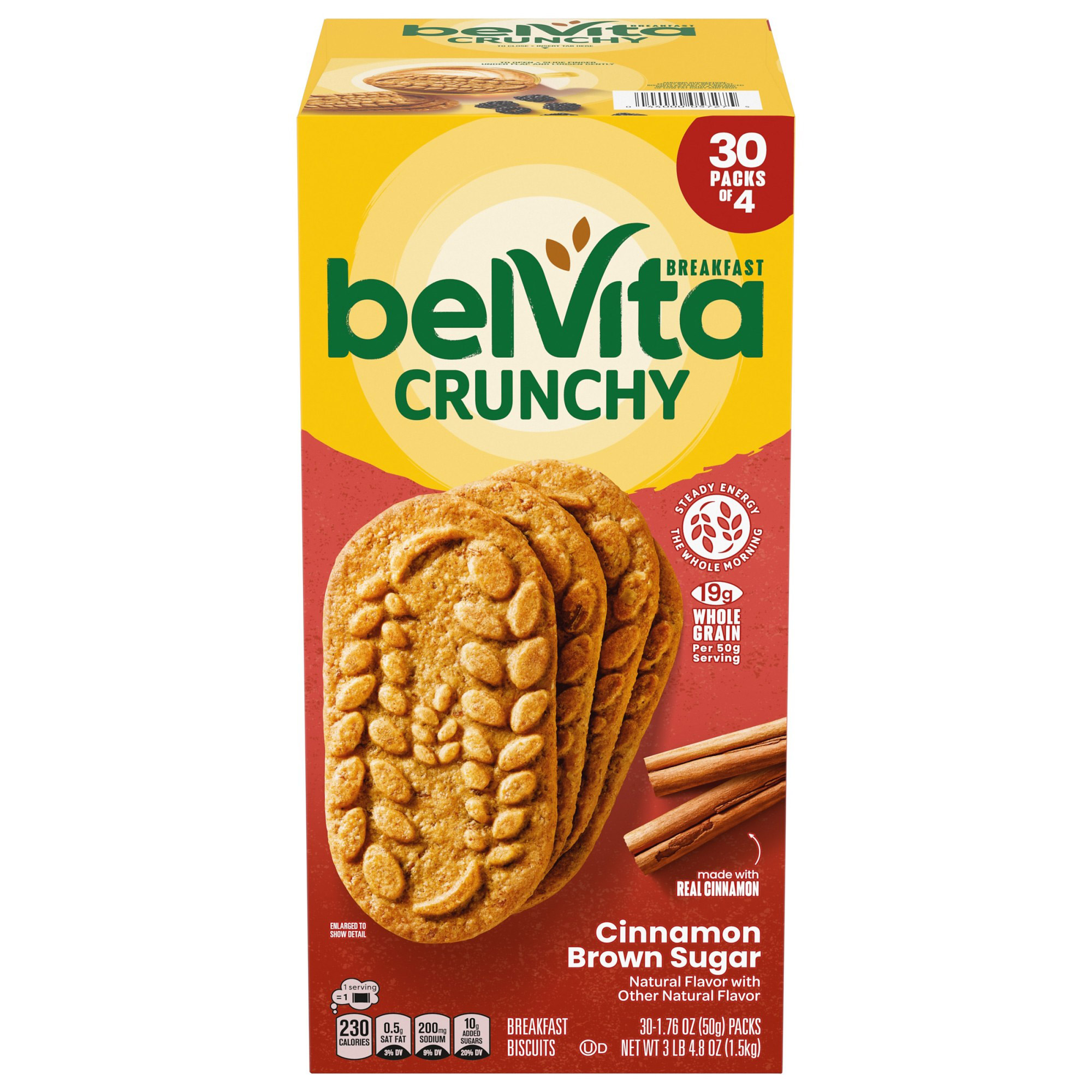 BelVita Breakfast Biscuit  Cinnamon Brown Sugar  1.76 oz  30-count