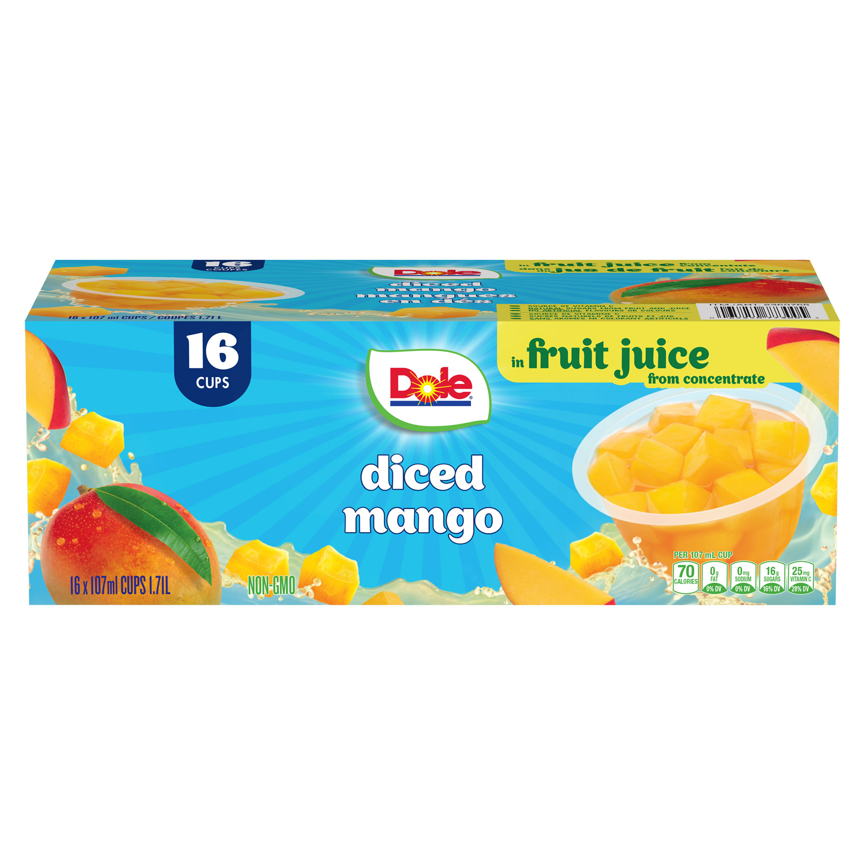Dole Diced Mango Cups, 16 × 107 mL
