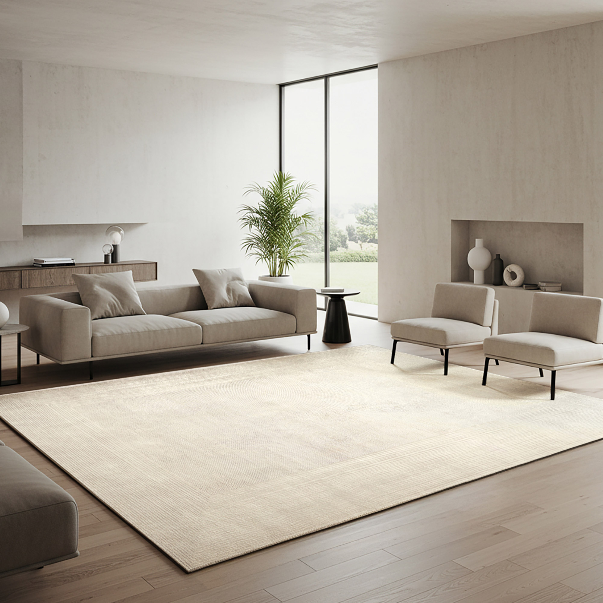 Hampton Court Area Rug Collection  Gaspar Ivory