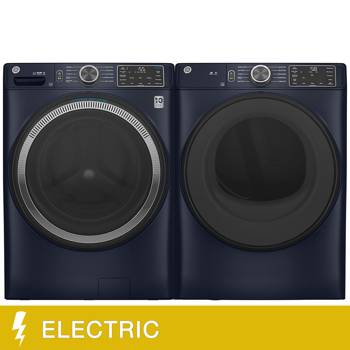 GE Laundry Bundle Front Load 5.5 cu. ft. Washer and 7.8 cu ft. Electric Dryer