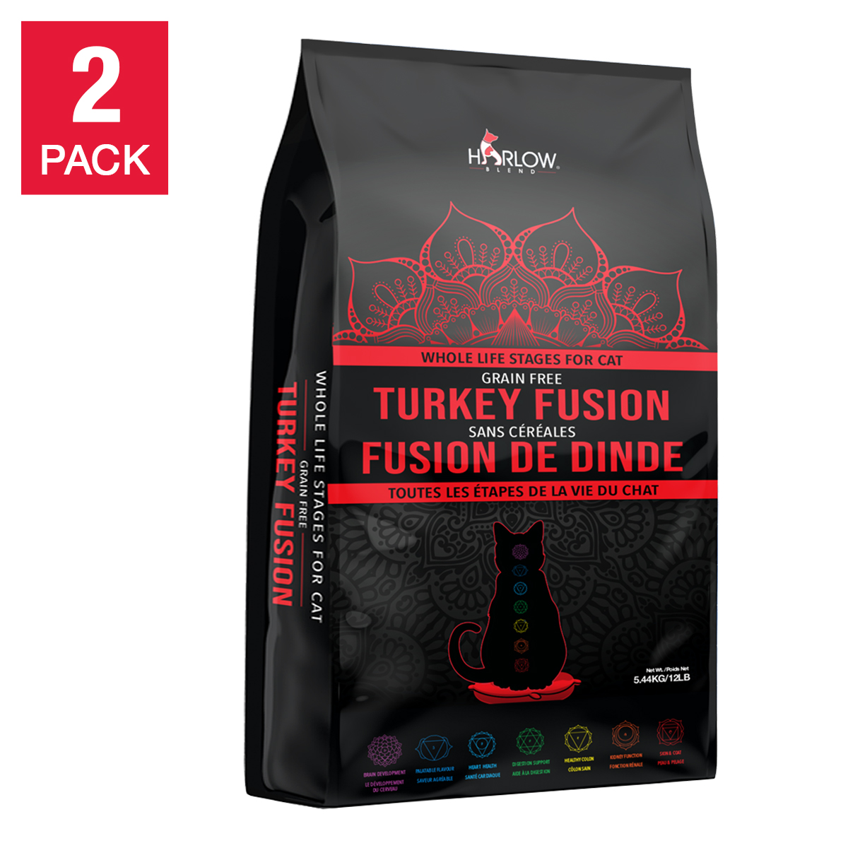 Harlow Blend Turkey Fusion Grain Free All Life Stages Cat Formula, 2 × 5.44 kg (12 lb)