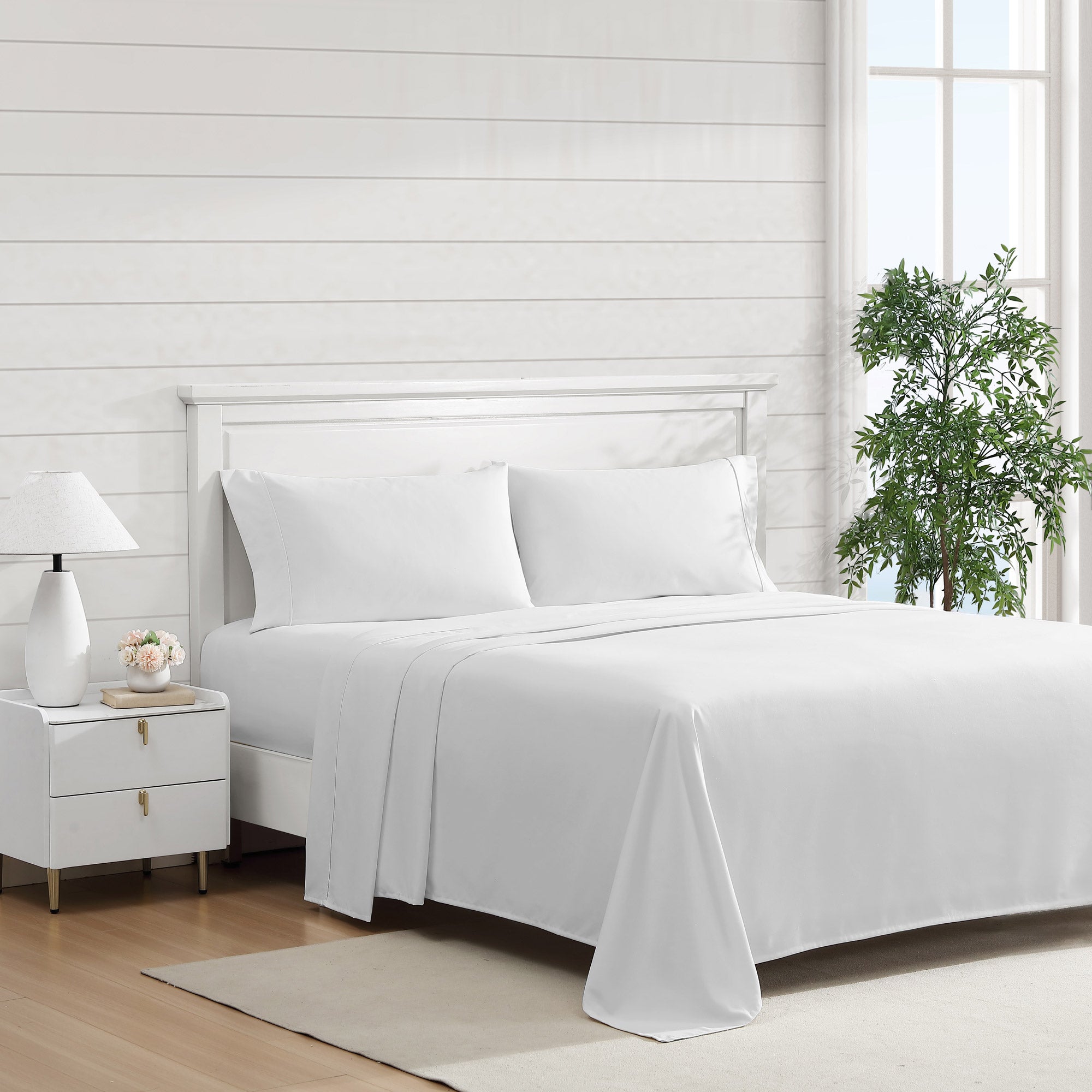 Parure De Lit Simple Microfibre Hermet Niagara - Drap Housse, Drap Plat, Taies, Douce Et Infroissable Drap Plat Simple Microfibre