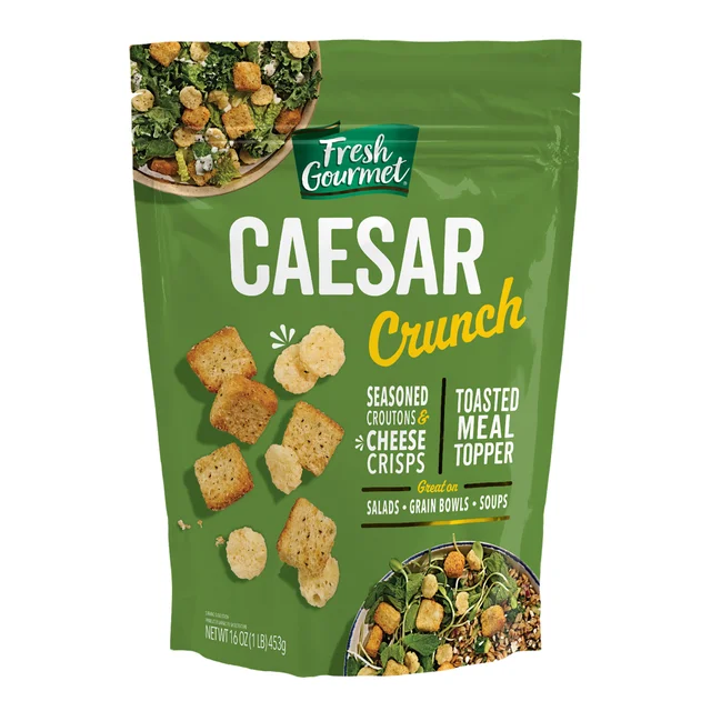 FRESH GOURMET CAESAR CRUNCH CROUTONS 16 OUNCE BAG