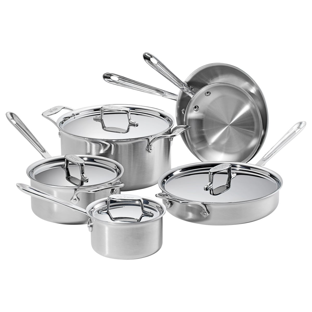 All-Clad D5 Brushed Stainless Steel 10-piece Cookware Set All-Clad D5 Brushed Stainless Steel 10-piece Cookware Set