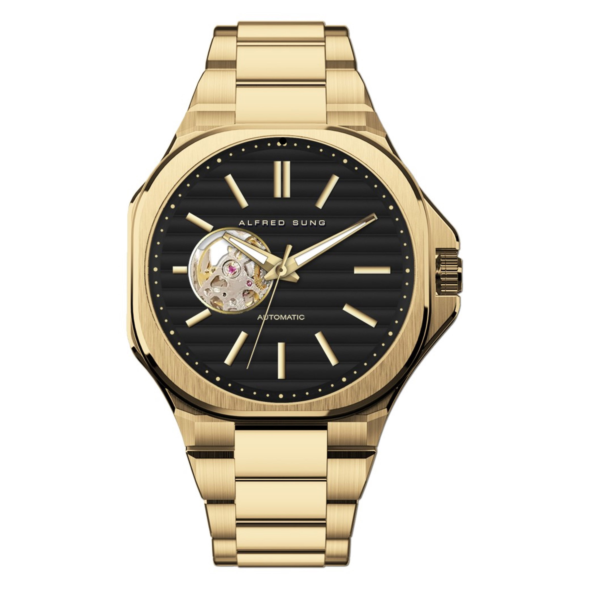 Alfred Sung Black Dial Men's Watch