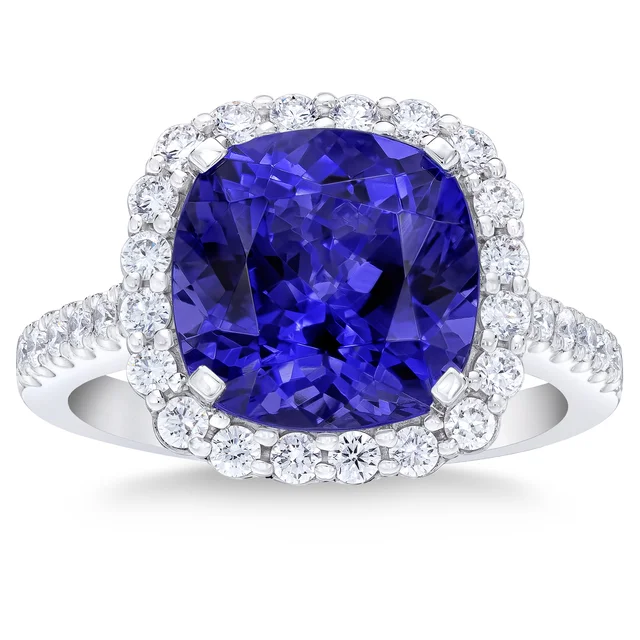 Tanzanite and Diamond 18kt White Gold Ring