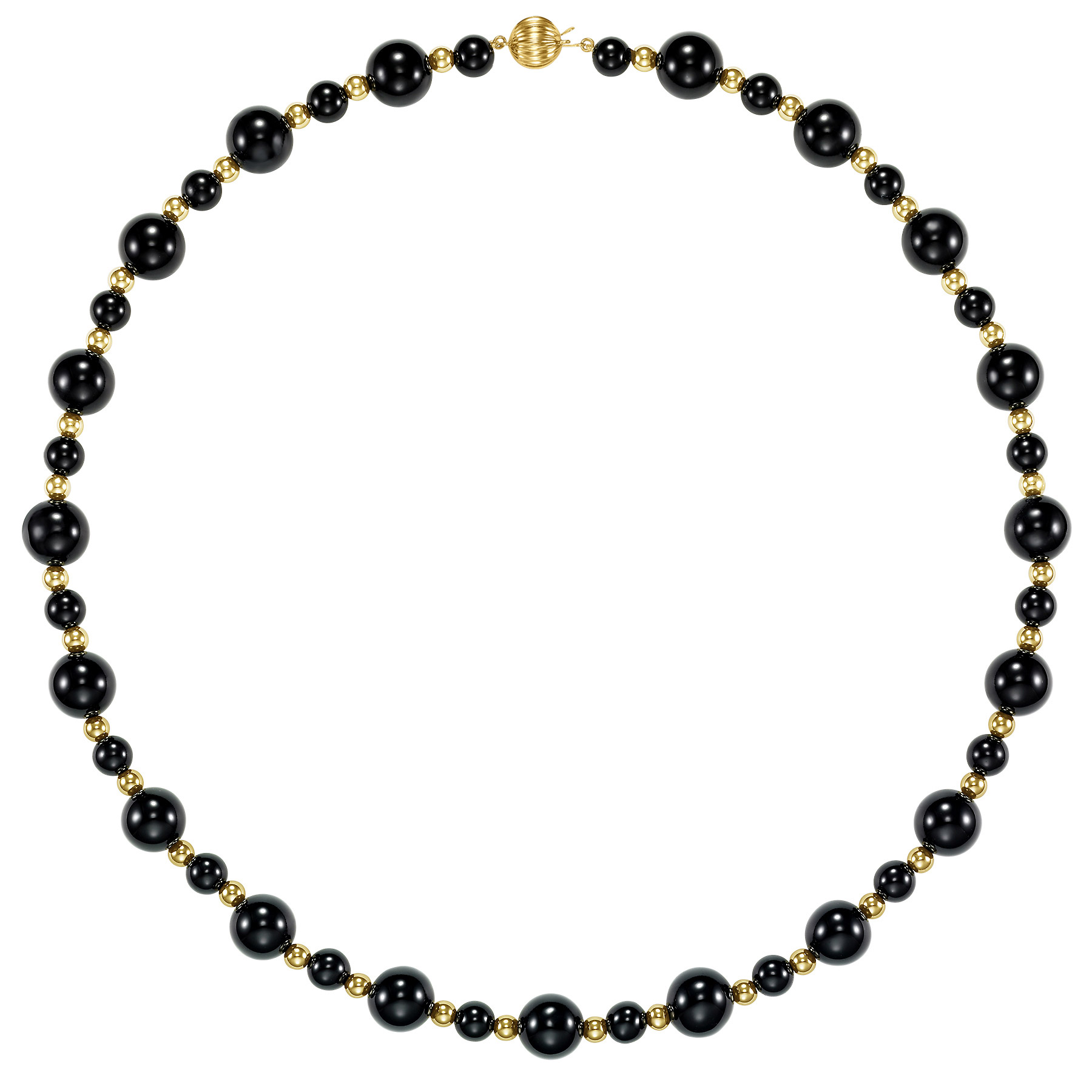 6 - 10 mm Black Onyx Bead Necklace
