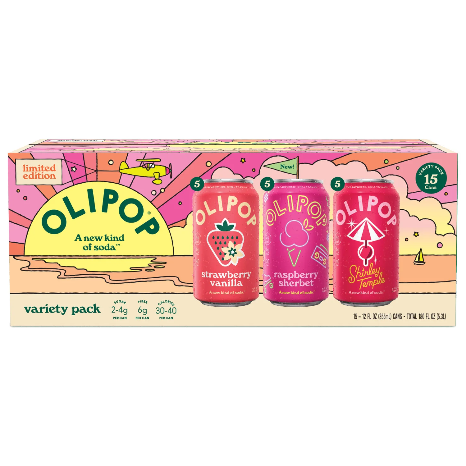 YES CD13枚 ウォーターフォールBOX【ほぼ新品】 Olipop Soda, Spring Variety Pack, 12 fl oz, 15-count | Costco