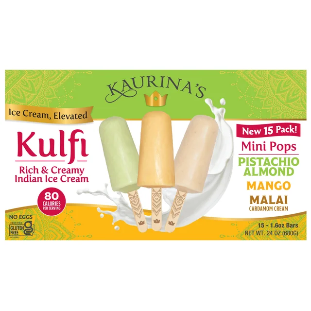 KAURINA'S KULFI PISTACHIO/MANGO/MALAI 15 COUNT 24 OUNCES