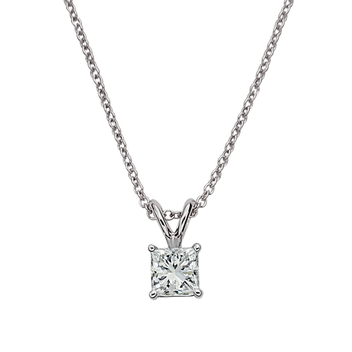 Princess Cut Diamond Solitaire Pendant (0.70 ct)