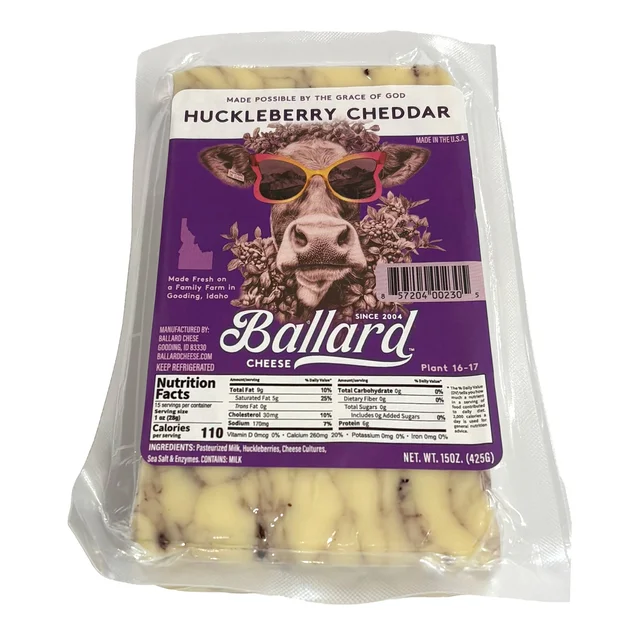 BALLARD CHEESE HUCKLEBERRY CHEDDAR 15 OZ