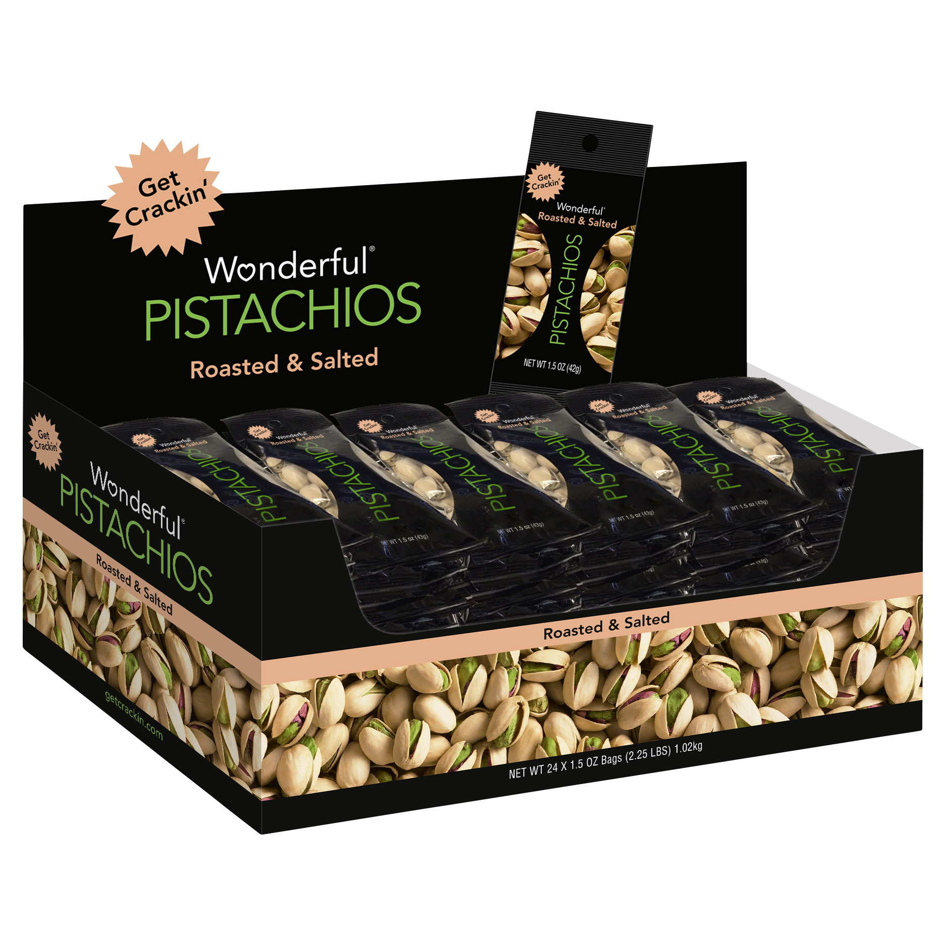 Wonderful In-Shell Pistachio Nuts  1.5 oz  24-count