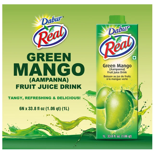 DABUR REAL GREEN MANGO DRINK 6 PACK 33.8 OUNCES EA