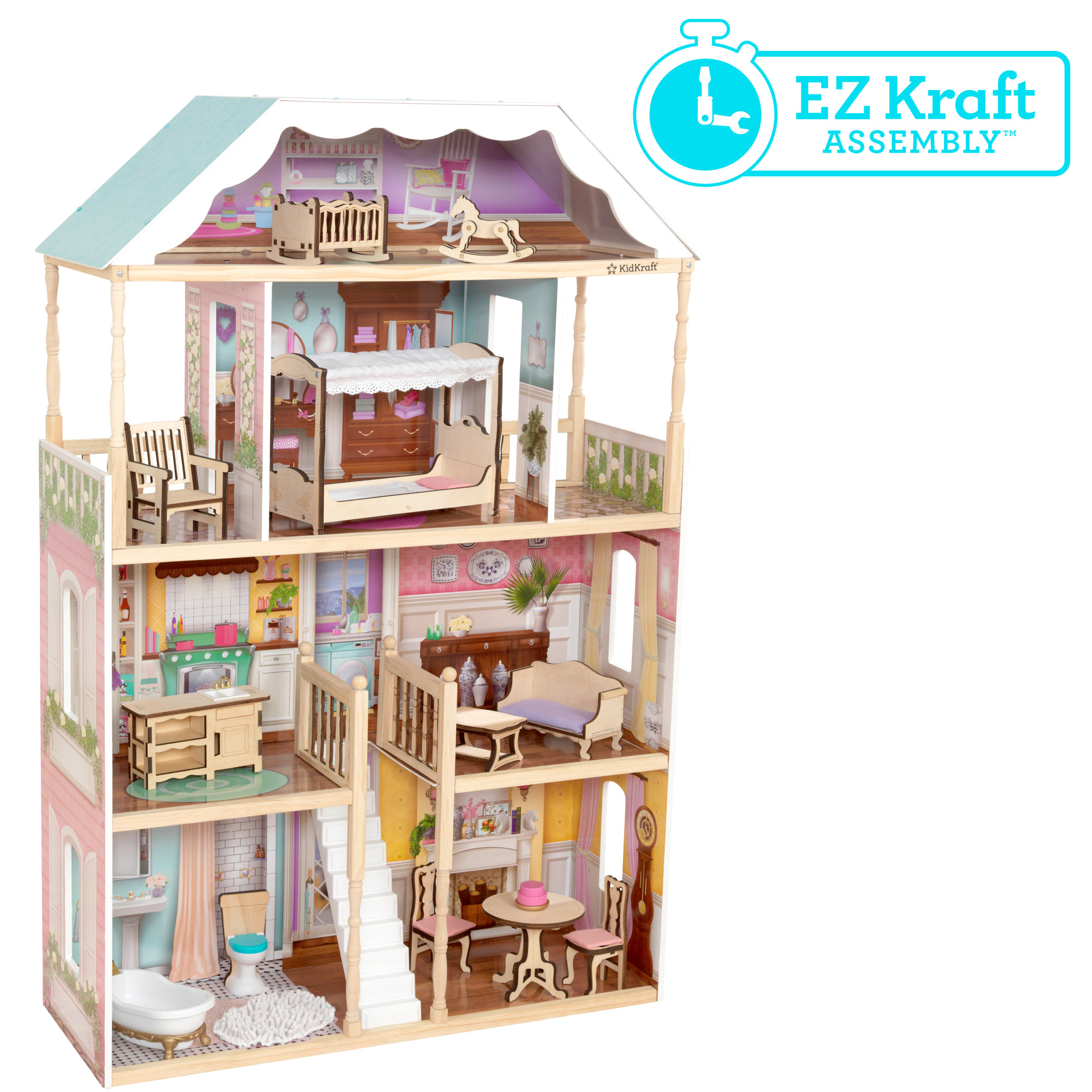 KidKraft Charlotte Dollhouse with EZ Kraft Assembly