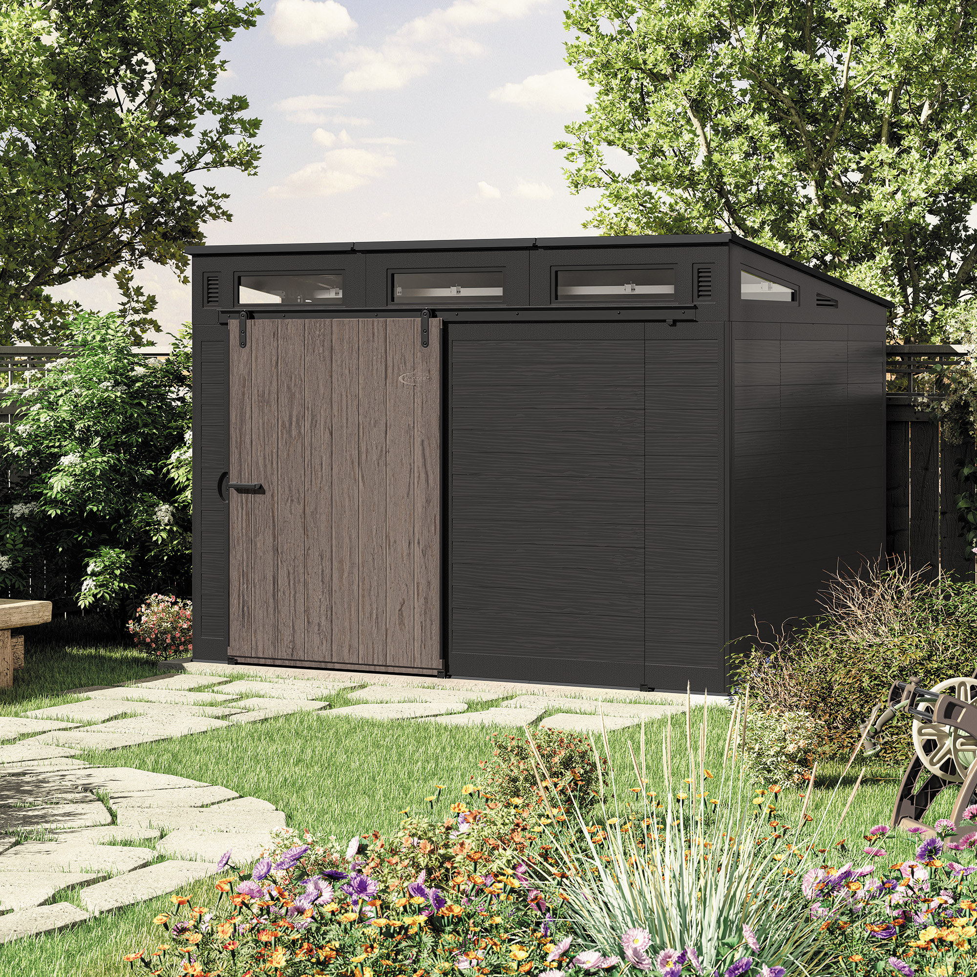 Suncast Modernist 10 ft x 7 ft. Sliding Door Storage Shed