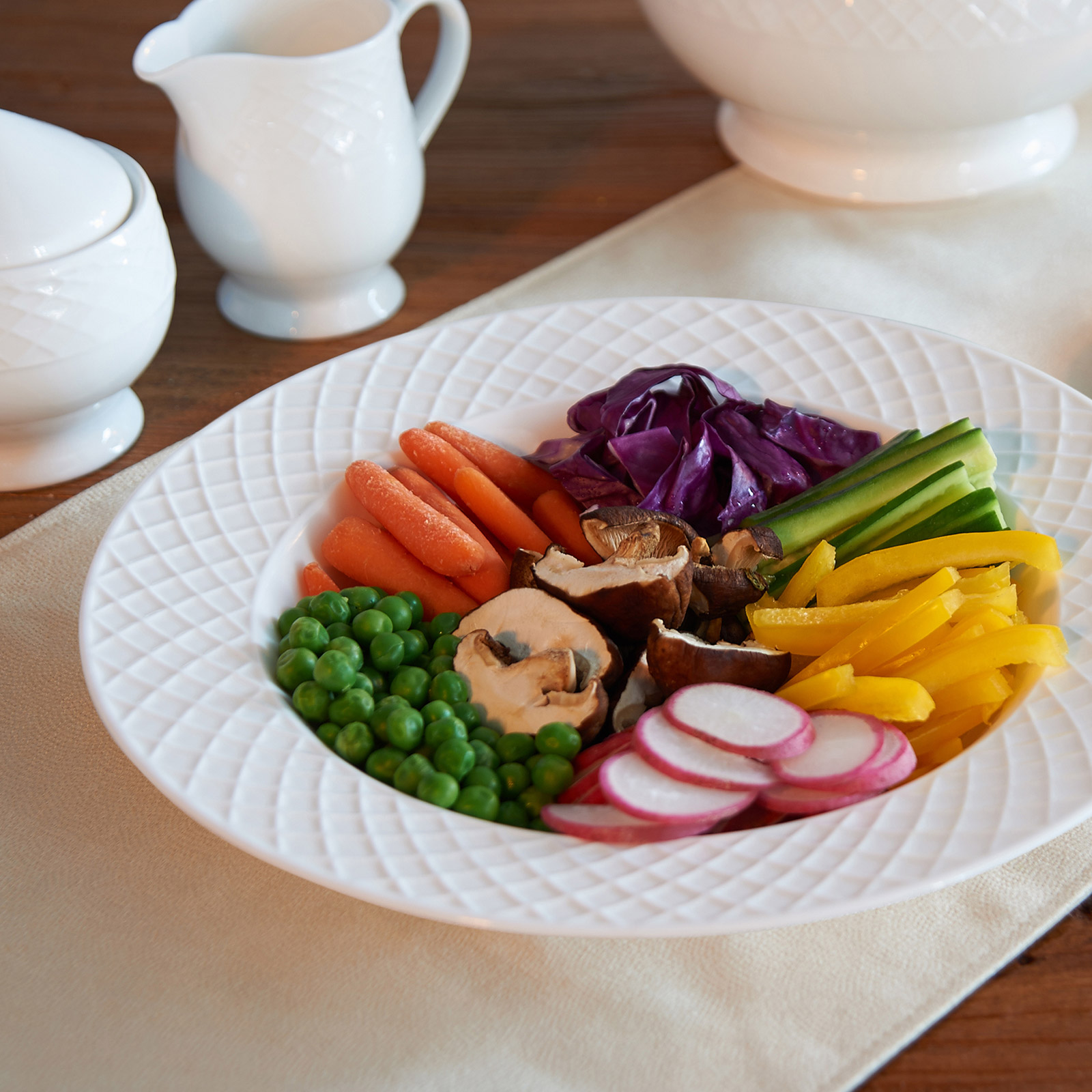 食器 Mikasa Breakfast Set Mikasa Trellis Bone China Vegetable Bowl | Costco