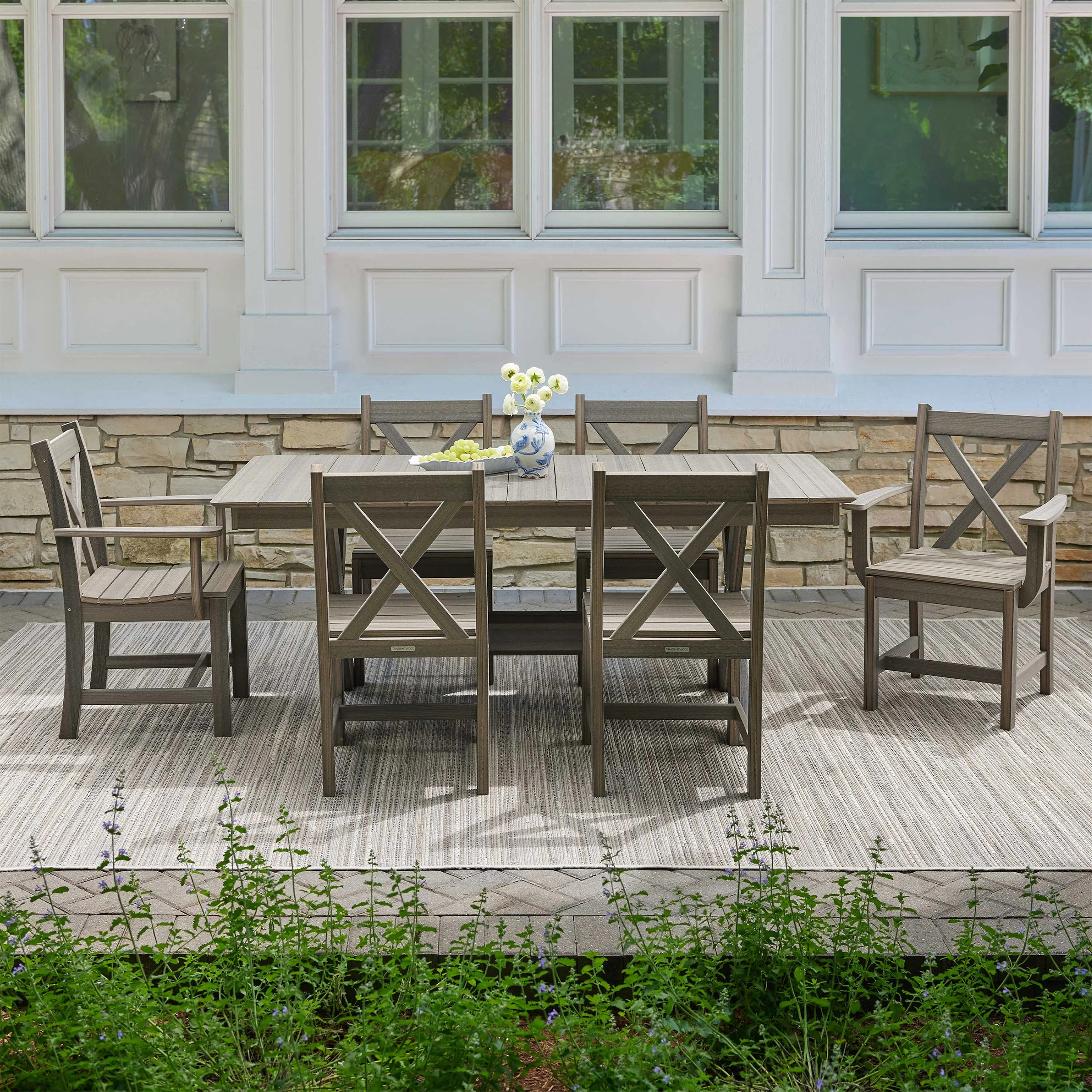 Leisure Line 7-piece Outdoor Patio Dining Set - Gray