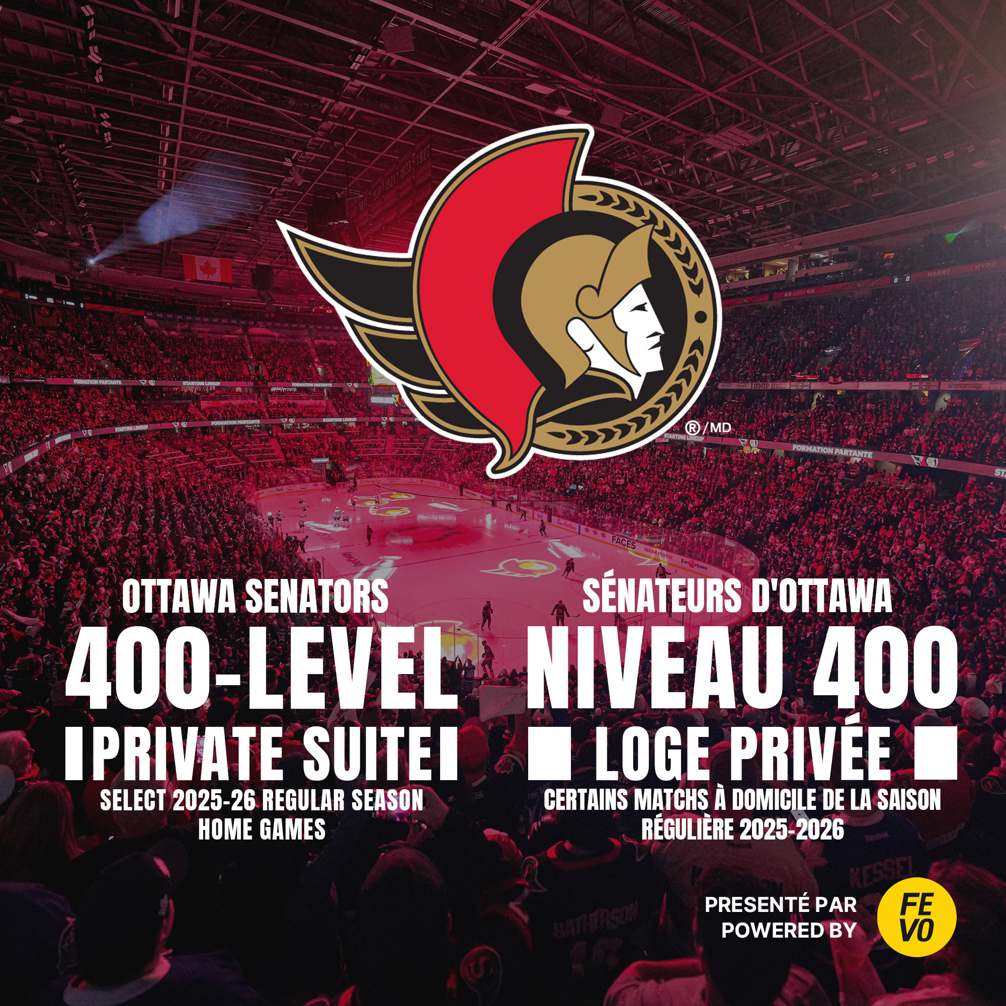 Ottawa Senators 400 Level Private Suite - April 4, 2026 - Minnesota Wild