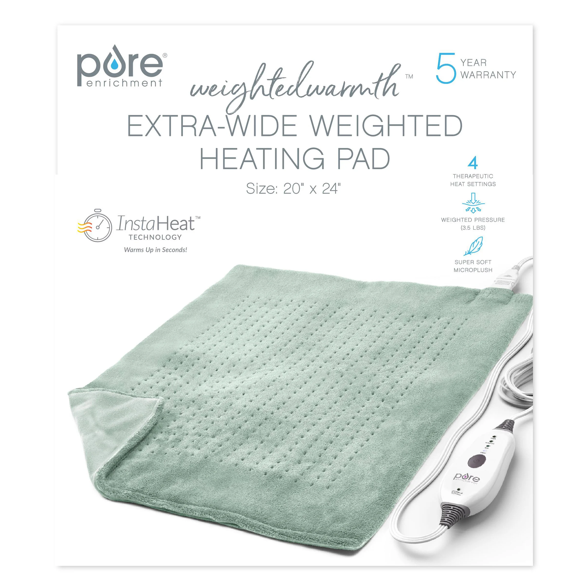 Pure Enrichment Weighted Warmth, Extra-Wide Weighted Heating Pad