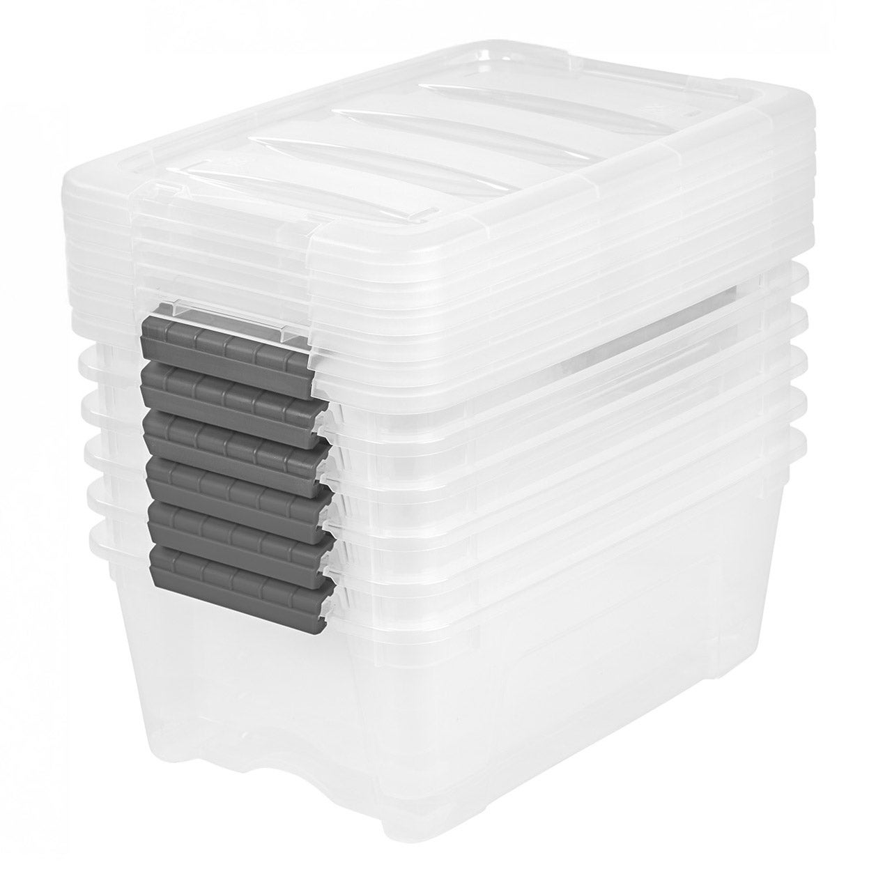 IRIS 12.9 Quart Buckle Up Storage Bin, 6-pack | Costco