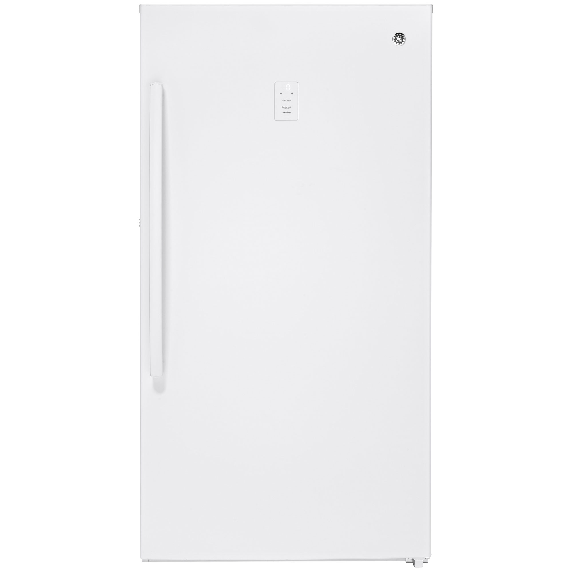 GE 17.3 cu. ft. Garage Ready Upright Freezer with Turbo Freeze  Interior LED Lighting  Key Lock