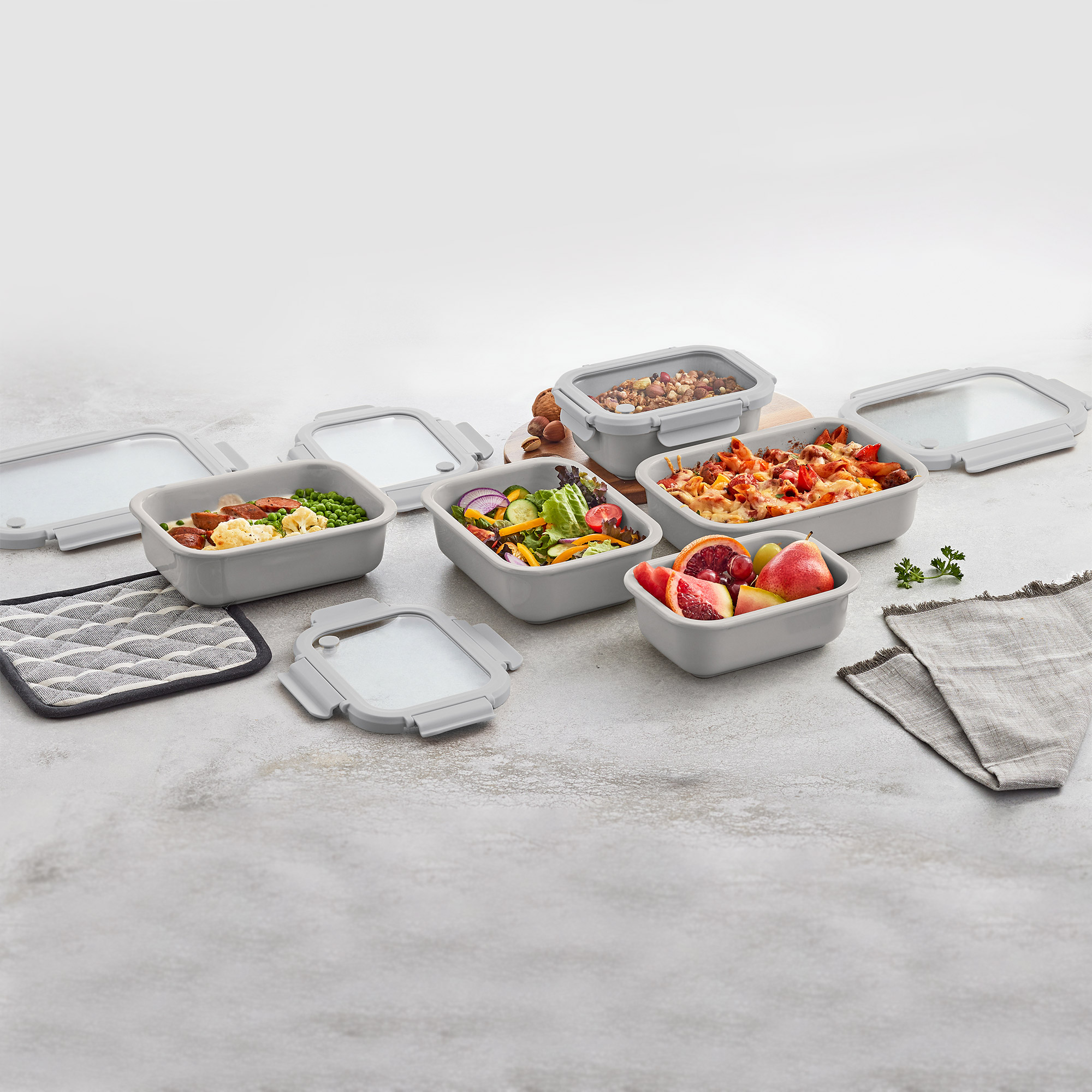 Safdie - Ensemble de rangement pour aliments en céramique, 10-pièces