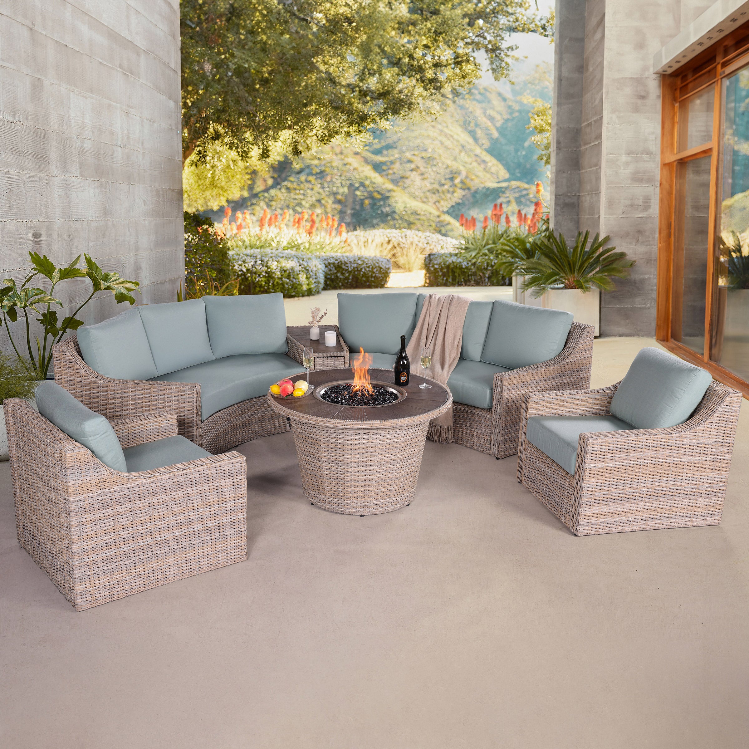 Audrey 6-piece Outdoor Patio Fire Seating Set | Costco