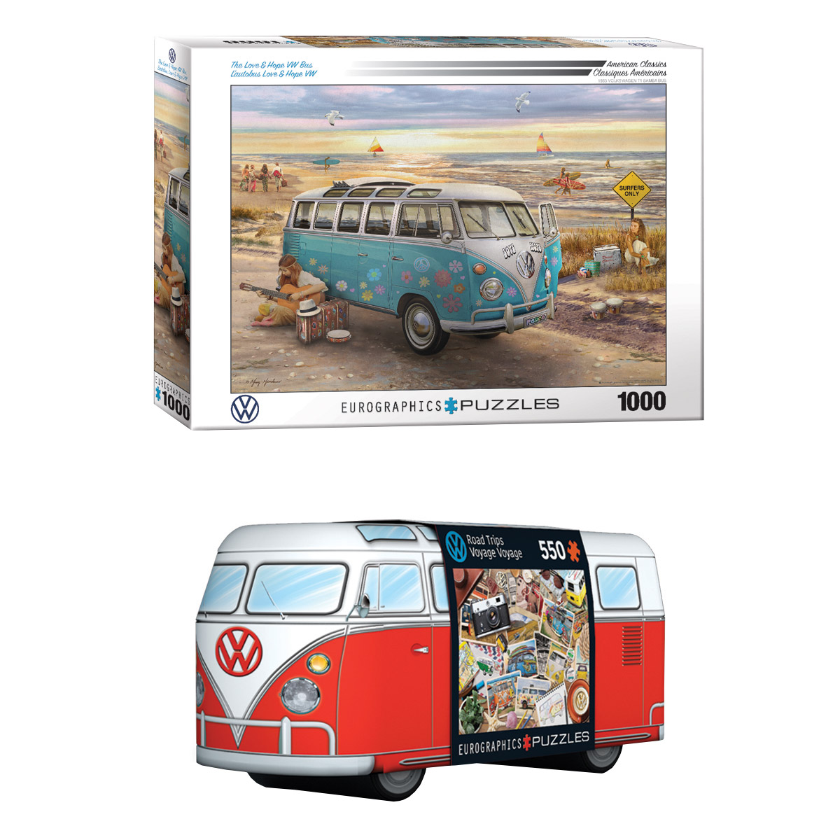 Eurographics Volkswagen Bus Classic Puzzle - Set of 2