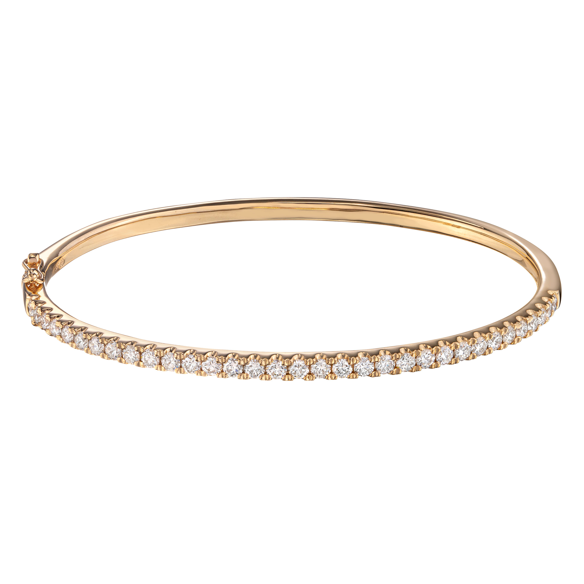 Round Brilliant Diamond Bangle Bracelet (1.32 ctw)