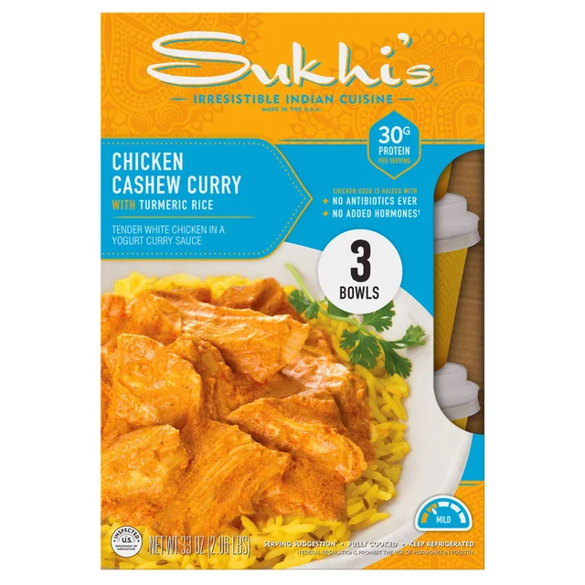 SUKHI'S CASHEW CHICKEN WITH TURMERIC RICE 3/11 OZ