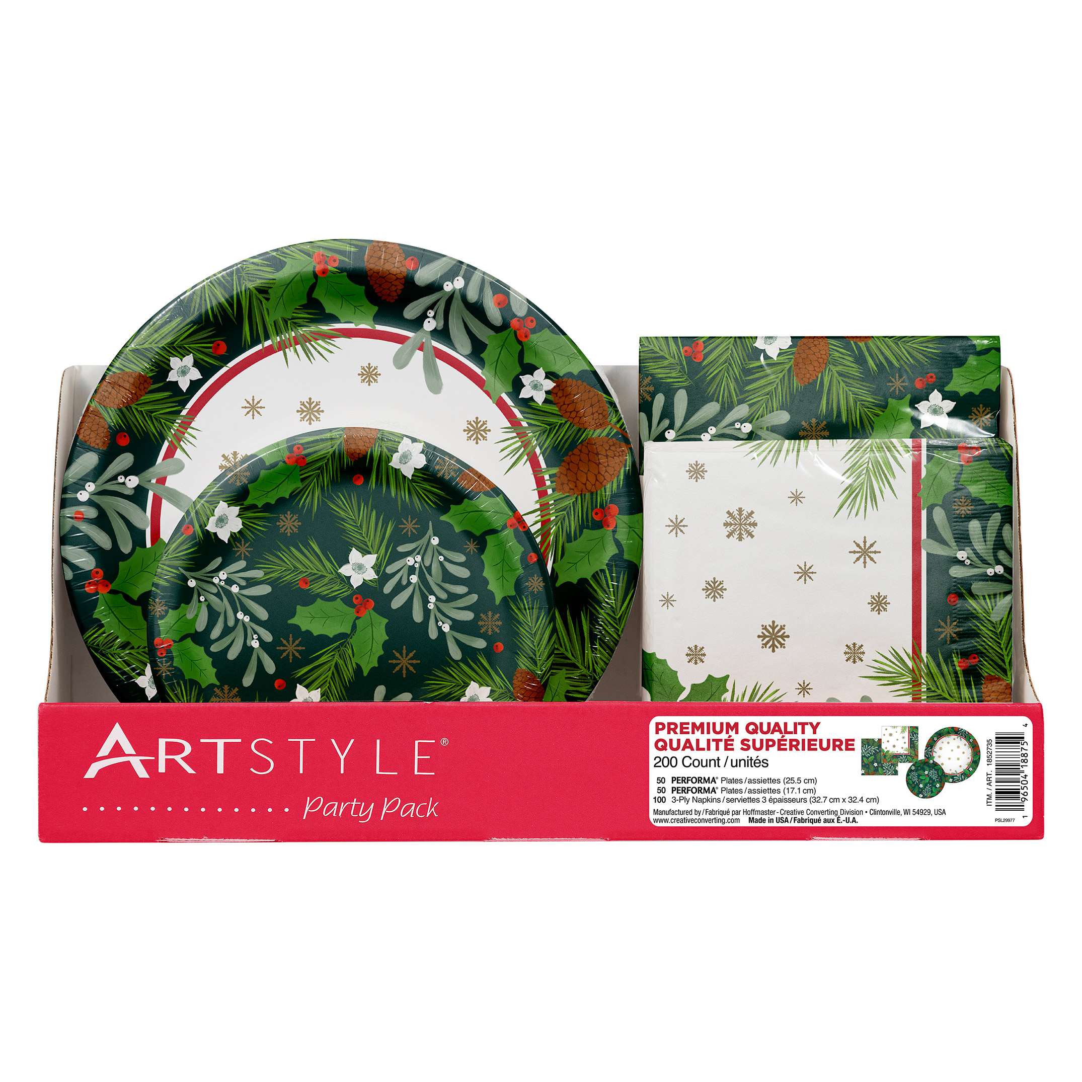 Artstyle Performa Paper Plate and Napkin Bundle Party Pack, 200-count