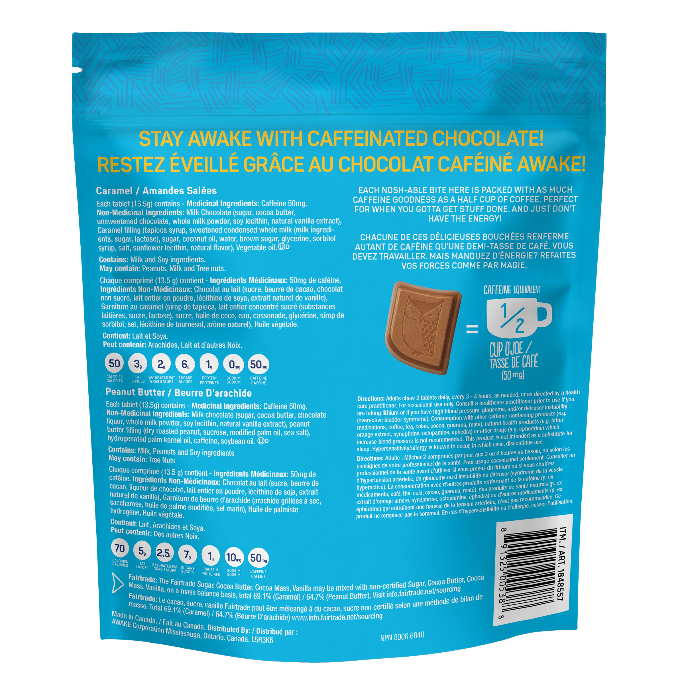 Awake Caffeinated Chocolate, Variety Pack, 32 × 13.5 g | Costco