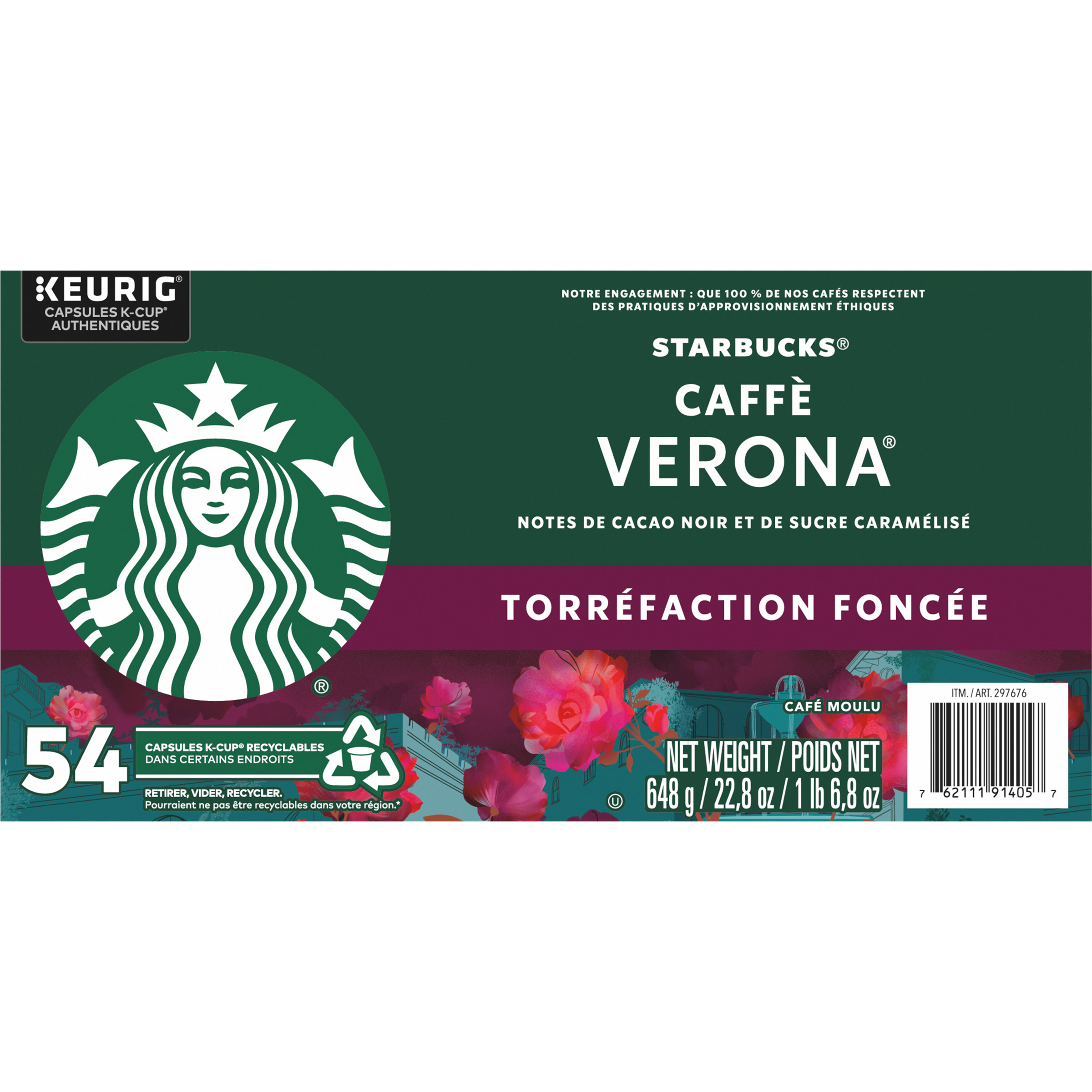 Café Starbucks -Capsules de café Verona, 54 godets