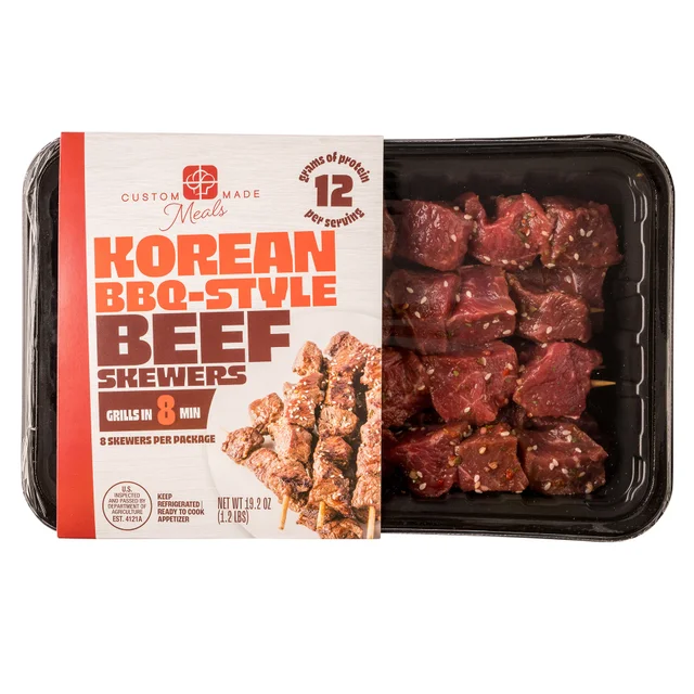 CUSTOM MADE MEALS KOREAN BBQ BEEF SKEWER 1.2 LBS