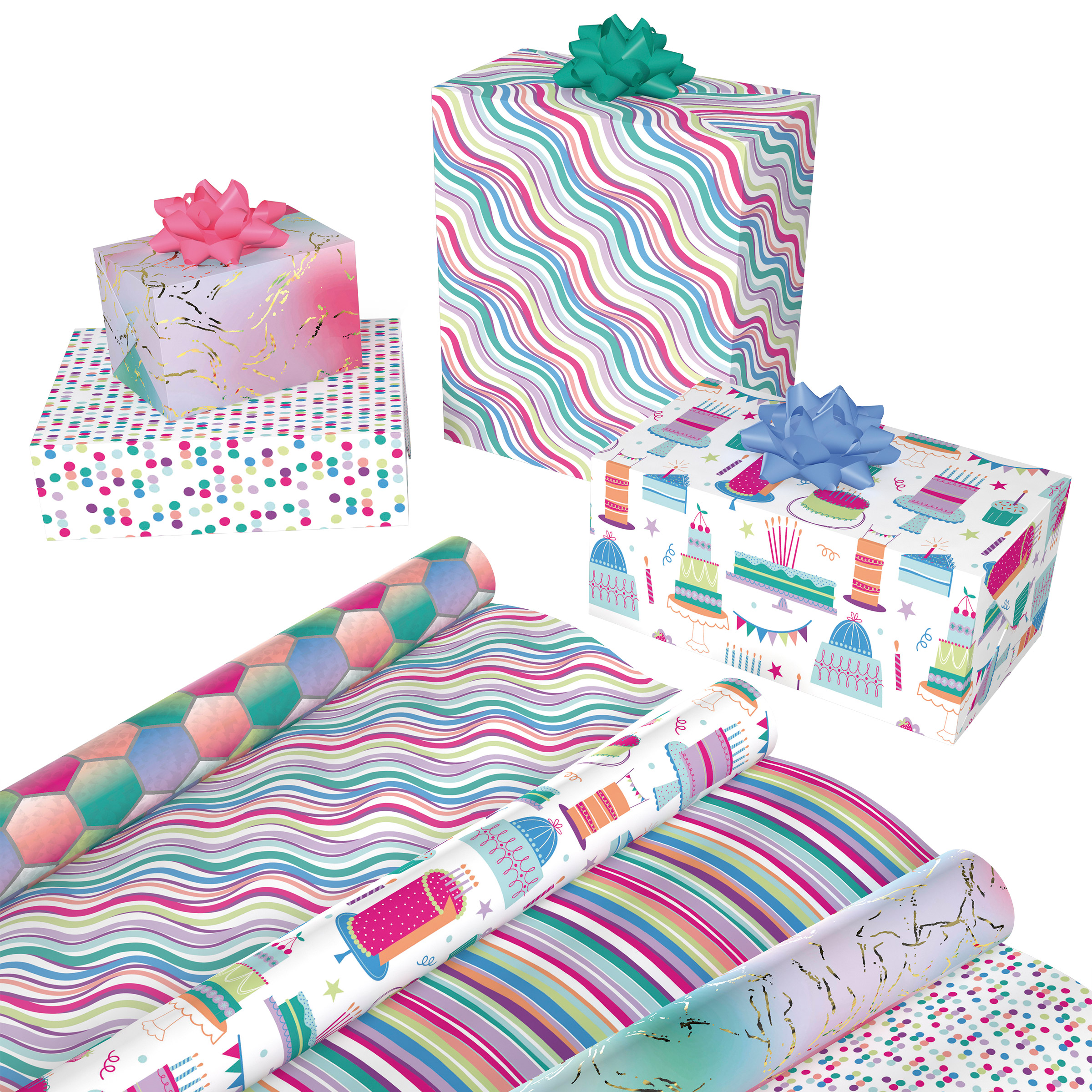 Kirkland Signature Double Sided Everyday Gift Wrap, 6-rolls, 540