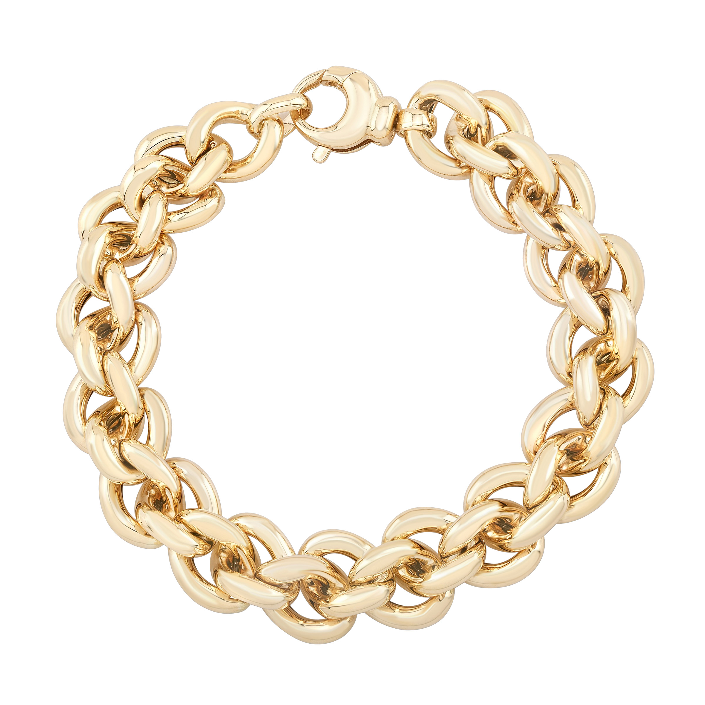 14kt Yellow Gold Fancy Double Curb Bracelet Costco