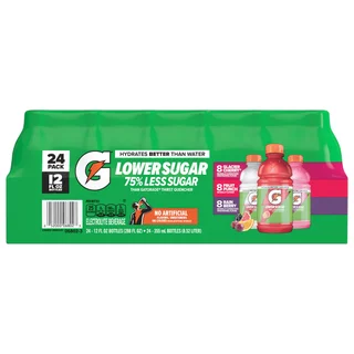 Gatorade Lower Sugar Variety Pack, 12 fl oz, 24-count