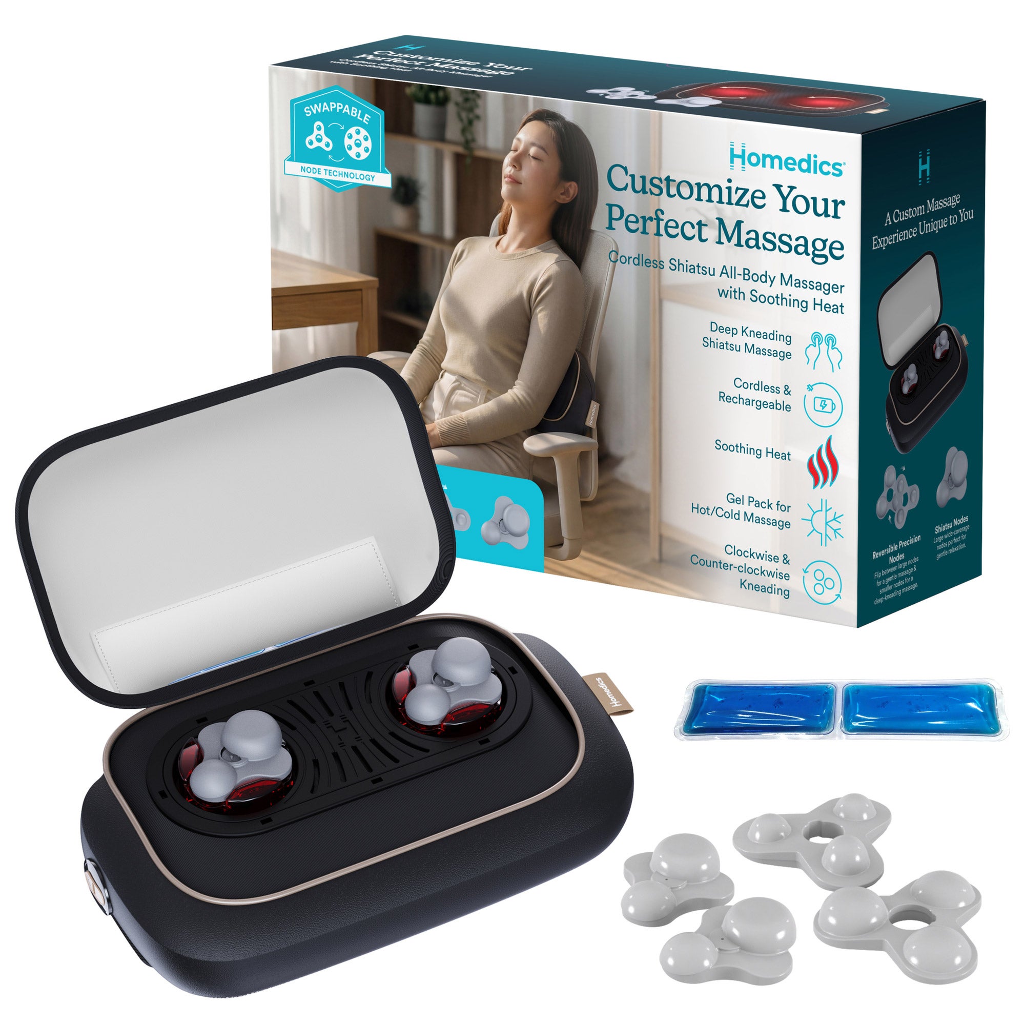 Homedics ModMassage All-Body Massager with Interchangeable Attachments and  Hot/Cold Gel Pack | Costco