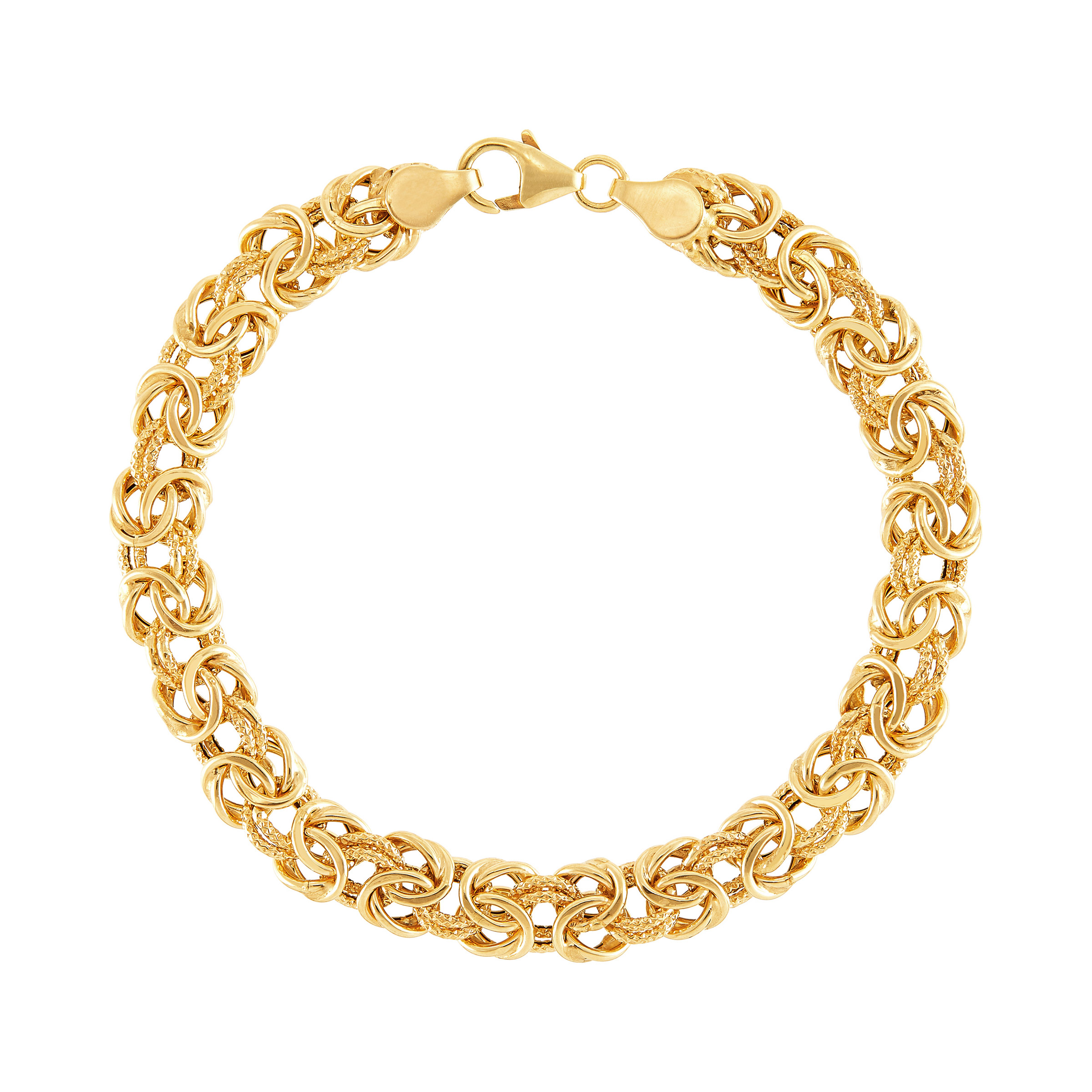 High Polish Byzantine Bracelet in Yellow Gold