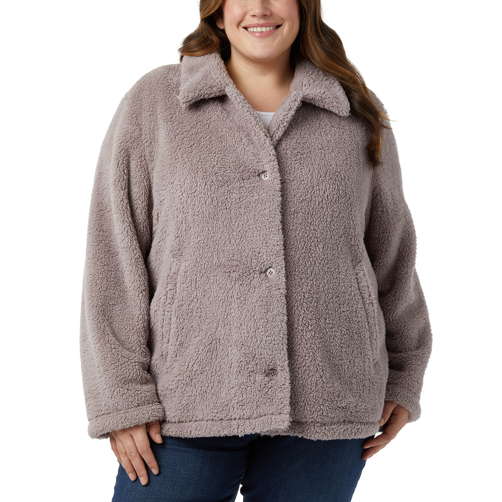 32 Degrees Women's Cozy Fleece Button Front Jacket | Costco