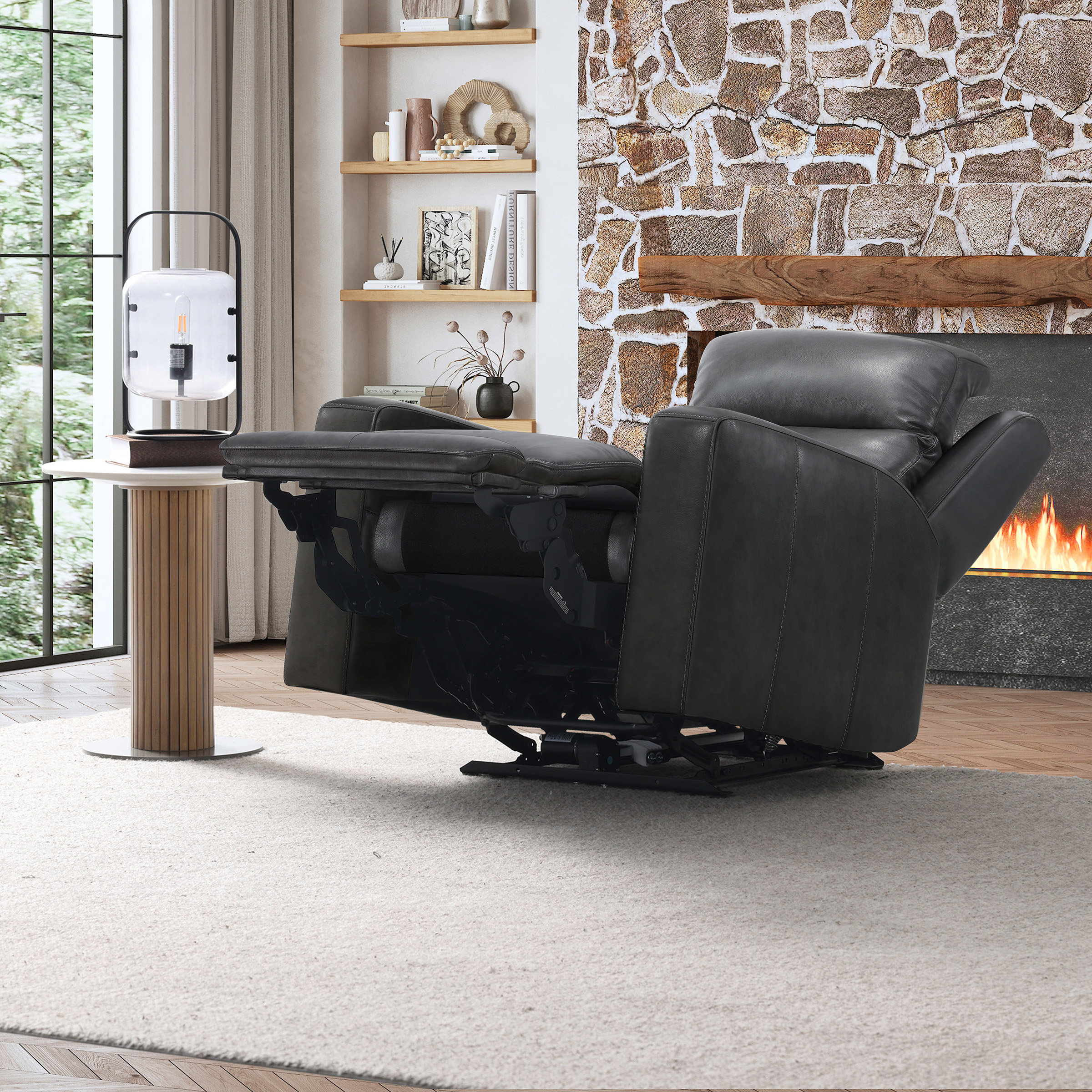 Simon Li – Wren Top-grain Leather Zero Gravity Power Recliner with