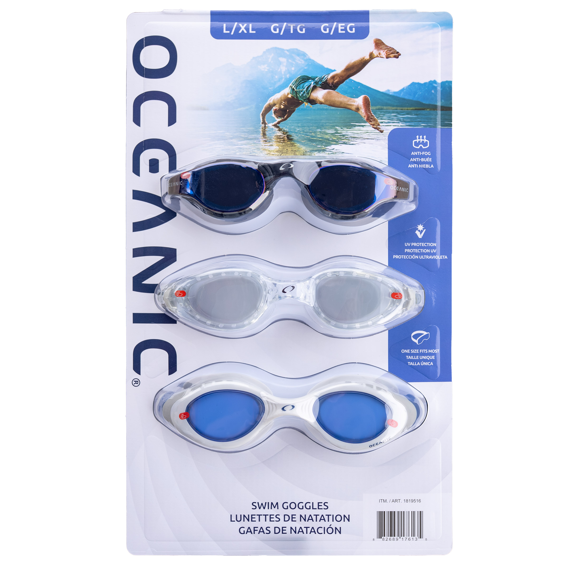 Oceanic Swim Goggles 3-Pack Costco