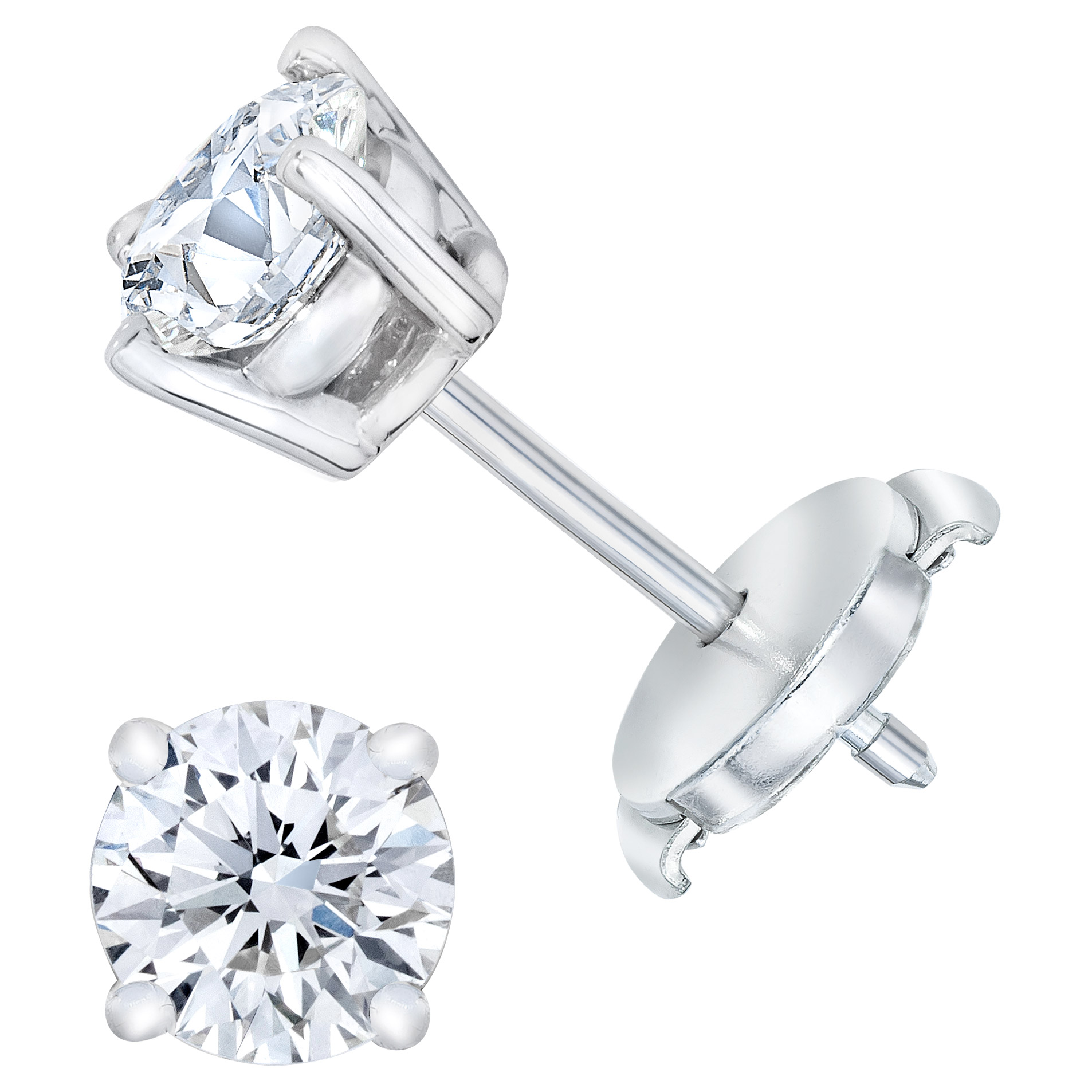 Round Brilliant Diamond Stud Earrings (1.20 ctw)