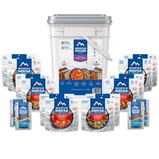 Mountain House Family Faves Emergency Food Bucket, 16 Pouches (28 Total Servings)