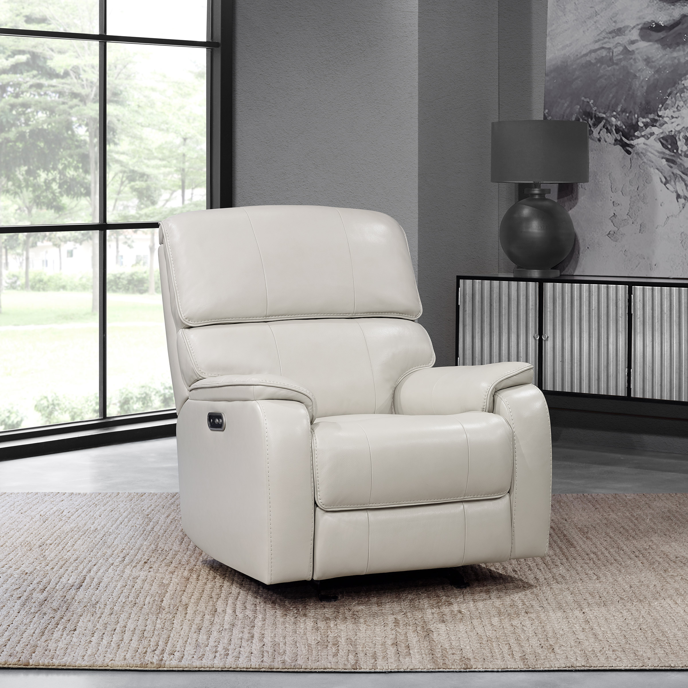 Barcalounger Leather Power Glider Recliner with Power Adjustable
