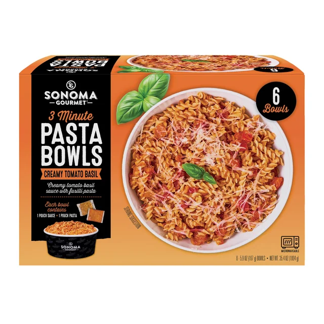 SONOMA GOURMET BOWL TOMATO BASIL PASTA 6 PACK 5.9 OUNCES EACH
